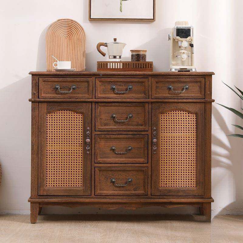 式美实木餐边边柜欧餐厅客厅储式厨物柜多功能房收纳家用茶水PID