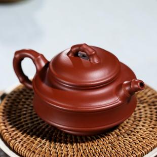 宜兴原矿手工紫砂壶双线竹鼓茶壶家用功夫泡茶具货