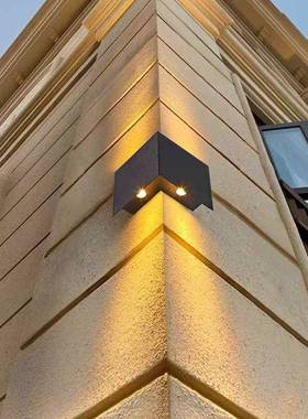 户外别墅庭院灯灯外墙壁壁灯防GLT水灯太阳洗墙阳台花园金能属拐