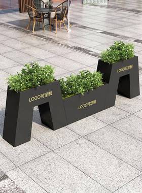 花户外花箱座椅组合收庭院露台纳柜A#768995槽步行街花外摆箱长椅