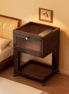 玻璃床头几简约可移动床边收纳柜边创意KBG小柜子家室用卧床头柜