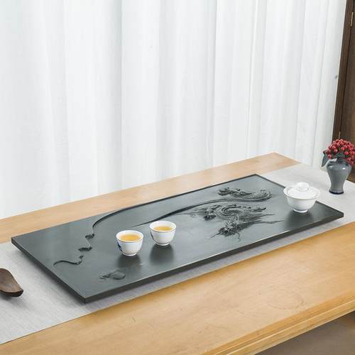 天绿松石头盘整块雕刻家用ZPR简约客厅乌金茶石茶现代然浮台雕龙