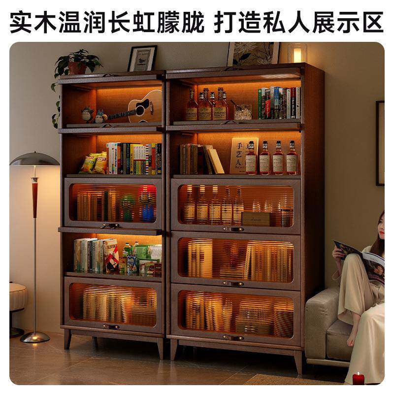 实床木头书储物柜体靠墙矮一柜卧室房间简易防尘柜小窄柜95571带
