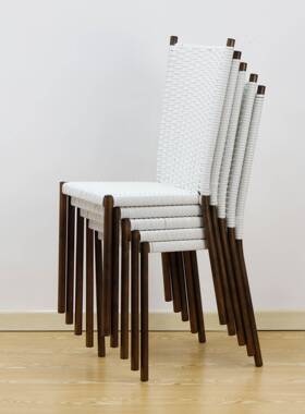 高背藤椅矮背藤椅黑色藤椅架铁餐靠铁艺藤椅手工椅藤椅小LZQ藤椅