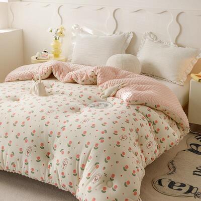 针通织棉豆豆被大豆保被子EMG被芯母婴冬被双人单人加厚暖卡被