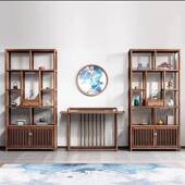 新中式 古董架实木仿古多宝阁南榆木展示柜小摆件置物架书架