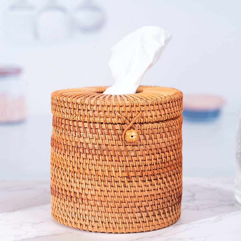 秋藤纯手工编抽纸盒子 客厅茶几桌面纸巾收纳盒 抽纸筒,收纳整理,纸巾盒,淘宝优惠券,粉丝福利购,淘宝优惠卷