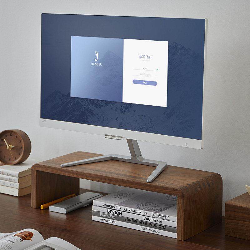 桌面电脑显示器增高架实木现代简约胡桃木底座垫高支架收纳置物架,住宅家具,搁板/置物架/家用陈列架,淘宝优惠券,粉丝福利购,淘宝优惠卷