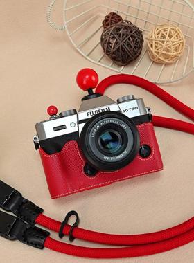 富士XT30二代红色XT50半套XT10/20皮套相机包xt5保护套XS20相机套