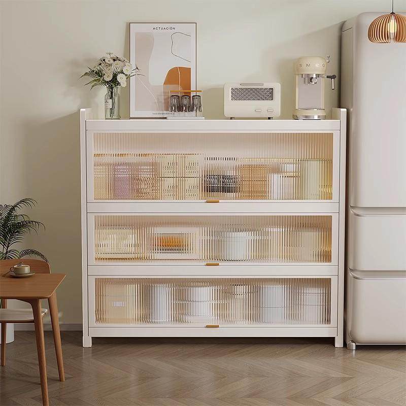 落地多层金属餐边柜储物柜茶水柜客厅厨房收纳柜斗柜靠墙边置物柜