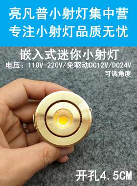220V12V24伏led迷你小射灯3W5瓦开孔4.5cm嵌入式橱柜酒柜展示柜灯