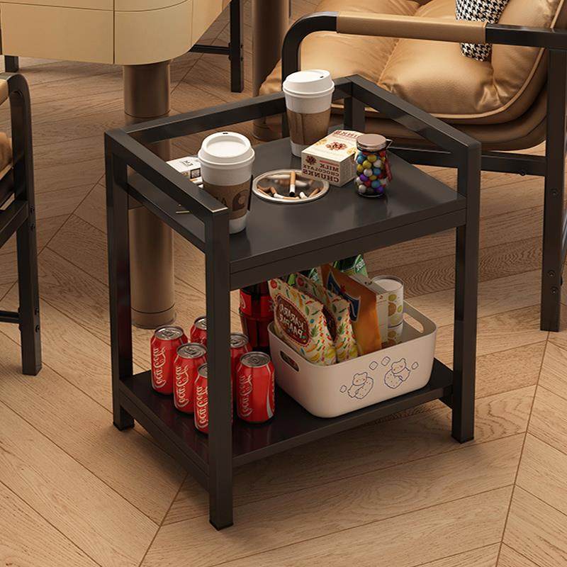 麻将茶几茶水架棋牌室专用可移动茶水桌麻将桌旁简易双层置物架子