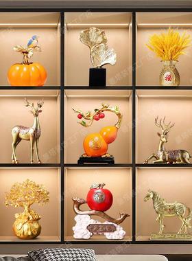 客厅摆件高端大气上档次现代轻奢高档酒柜装饰品摆设展示柜工艺品