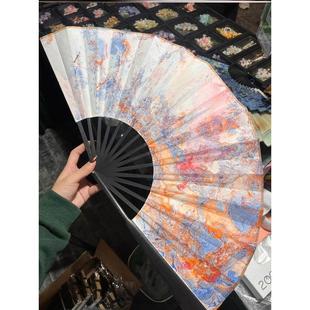 可以漂流漆画画的纯白色扇子白胚空白宣纸折扇广告扇子中式复古书