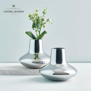 现货Georg Jensen乔治杰生HK花瓶侘寂风不锈钢餐桌插花器摆件礼物