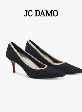 JC DAMO时尚尖头高跟鞋女春秋季法式气质配裙子的浅口优雅单鞋女