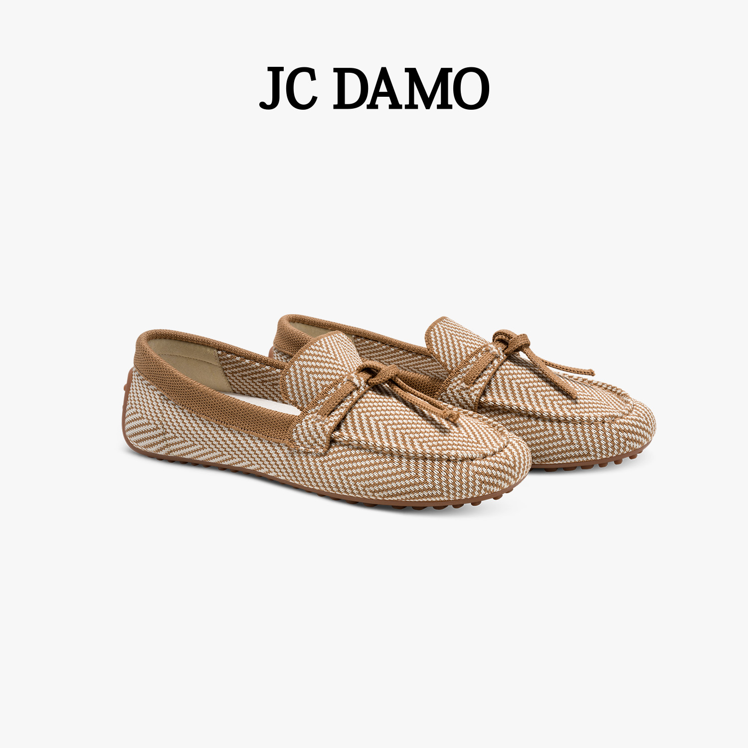 JCDAMO编织乐福鞋女懒人豆豆鞋