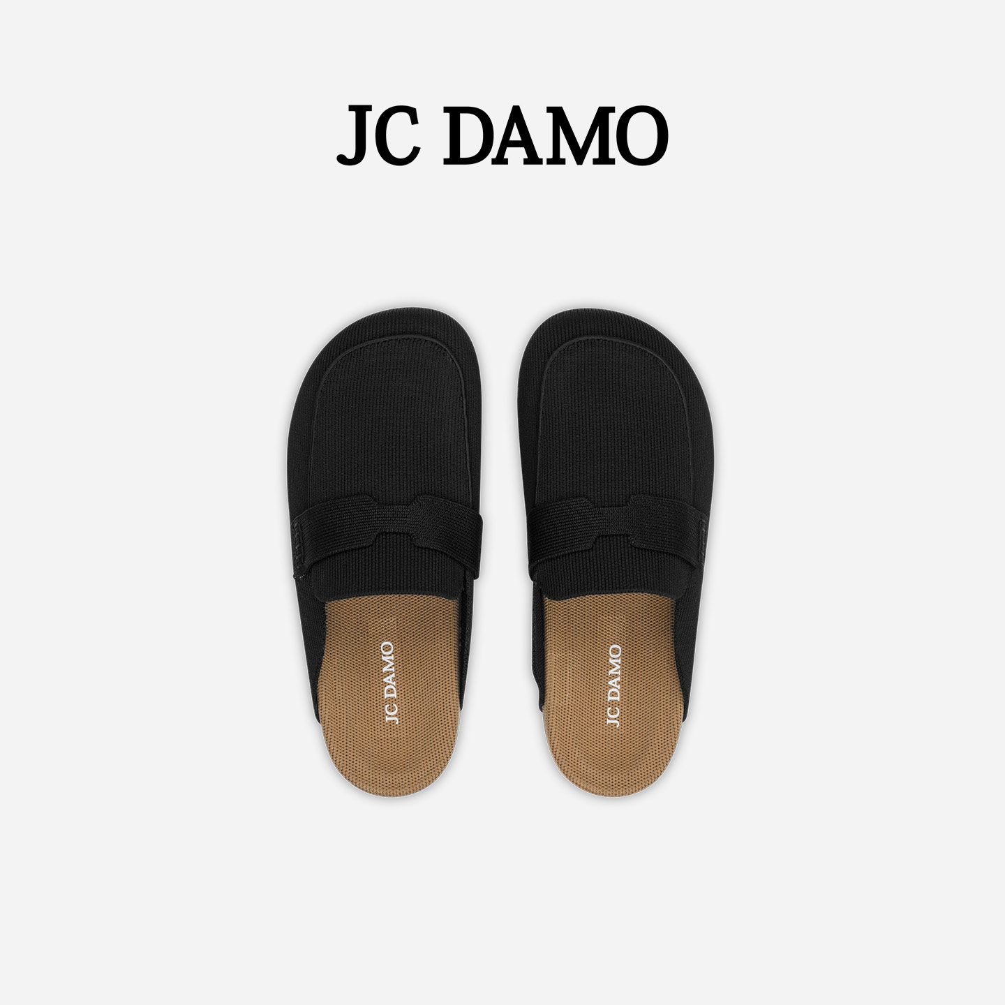 JC DAMO女鞋春夏飞织厚底包头拖舒适百搭乐福穆勒拖鞋防滑一脚蹬 - 实物图