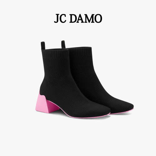 JCDAMO时尚飞织厚底短靴鞋