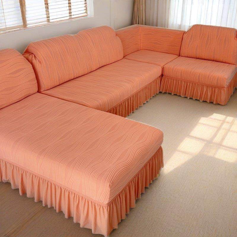 沙发套全包弹力U型无扶手转角贵妃组合老式沙发罩套脚踏条纹现代,居家布艺,沙发套,淘宝优惠券,粉丝福利购,淘宝优惠卷