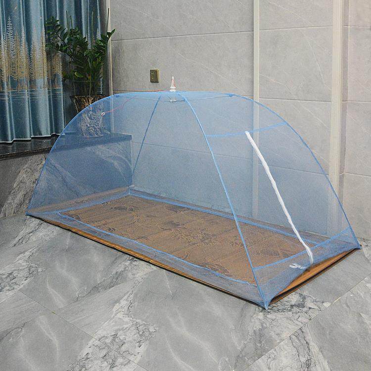 懒人蚊帐免安装带支架拉链雨伞型无底防蚊罩可折叠地上打地铺蚊帐