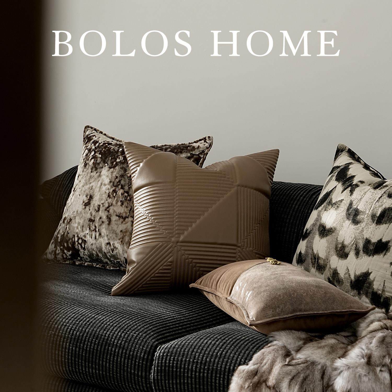 柏洛斯Khaki『逸境』高端咖色客厅沙发靠枕高级感样板间抱枕定制