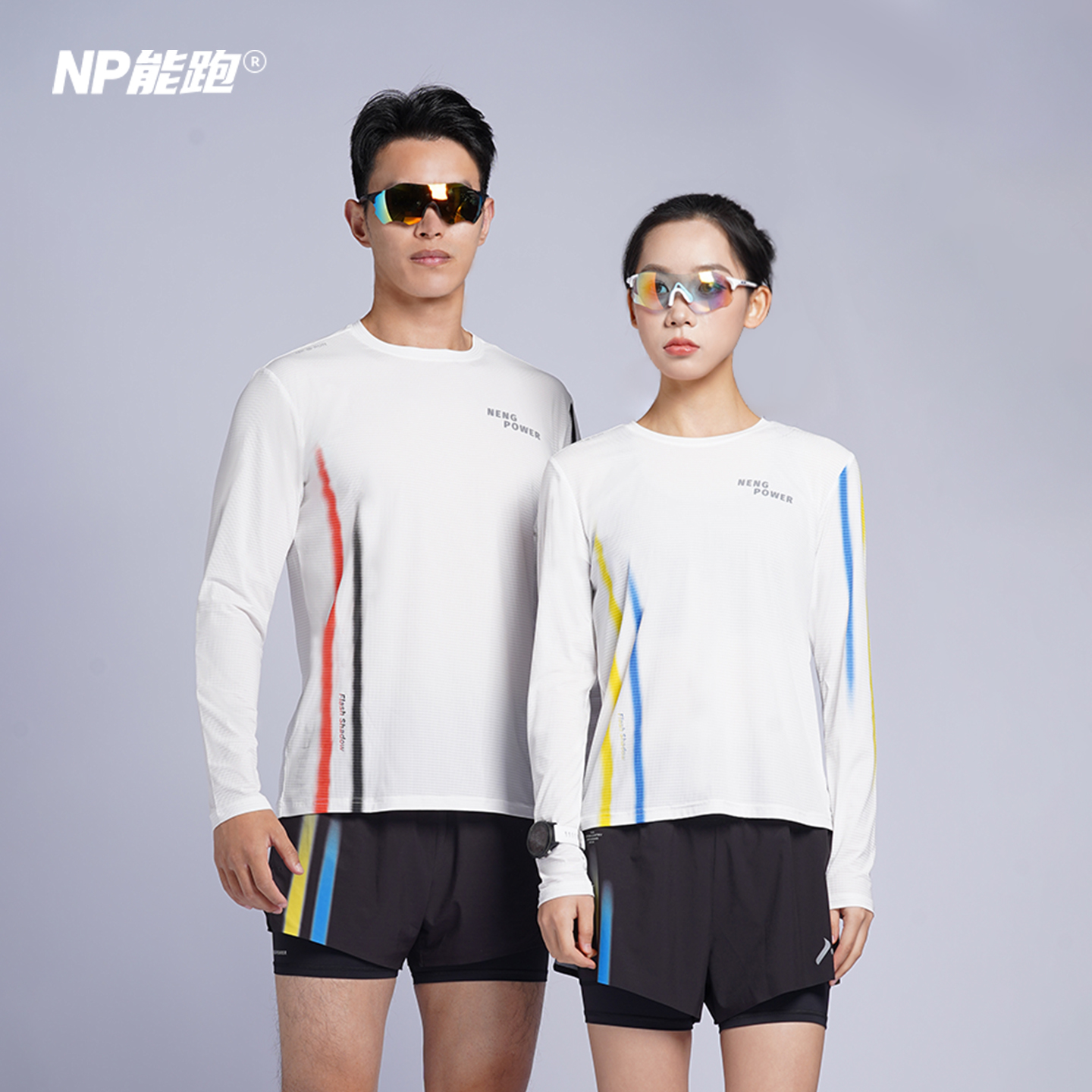 【上马主题款】NP能跑男女跑步运动速干长T闪影AirCoolingfin面料