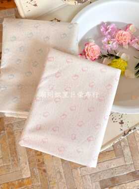 全棉21支斜纹面料 可爱猫咪小清新碎花布韩系卡通女装童装亲子装