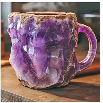 矿物质杯子装饰品摆件矿石杯子Mineral Crystal Coffee Mugs