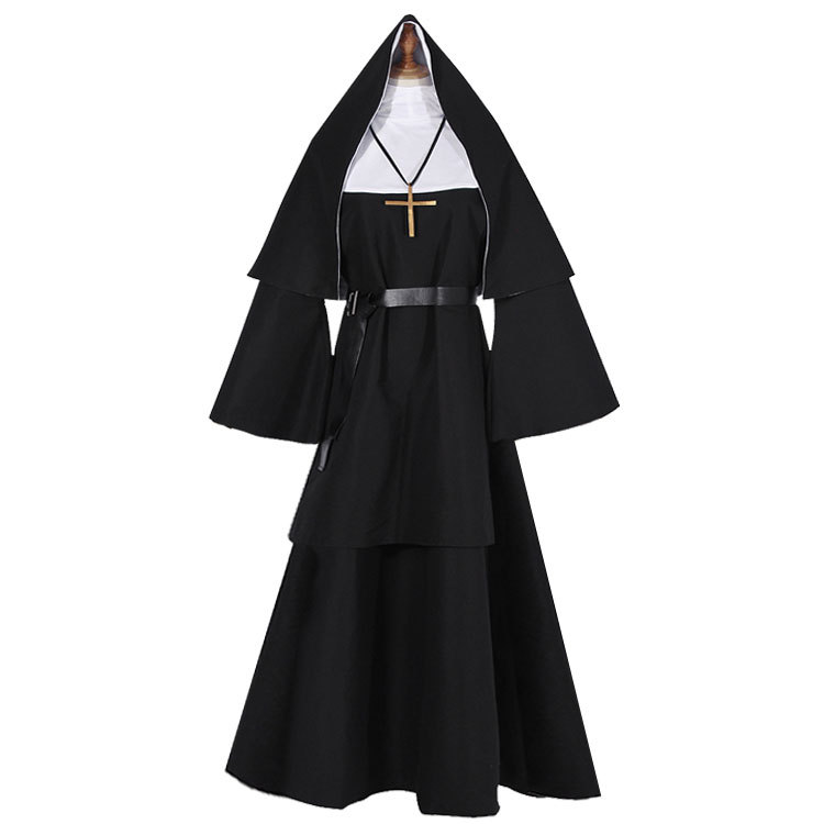 万圣节TheNun鬼修女cos服圣威达恐怖修女服牧师cosplay服装