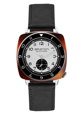 BRISTON法国进口CLUBMASTER LEGEND传奇系列黑圈白盘玳瑁机械手表