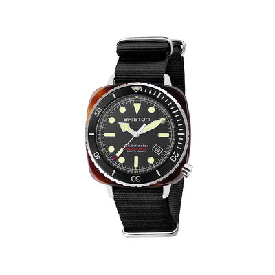 BRISTON法国进口Clubmaster Diver Pro黑盘玳瑁300米专业潜水手表
