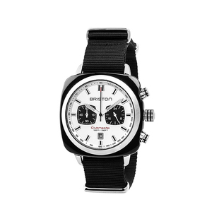BRISTON 法国进口Clubmaster Sport 黑表带白盘运动系列计时手表