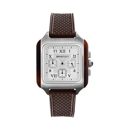 BRISTON STREAMLINER KENNEDY 肯尼迪系列方形白盘棕带手表大号