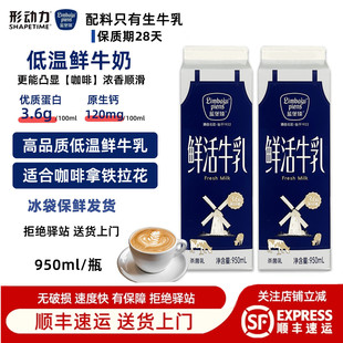 蓝堡臻鲜牛奶3.6g蛋白质低温奶咖啡拿铁专用营养早餐奶 950ml