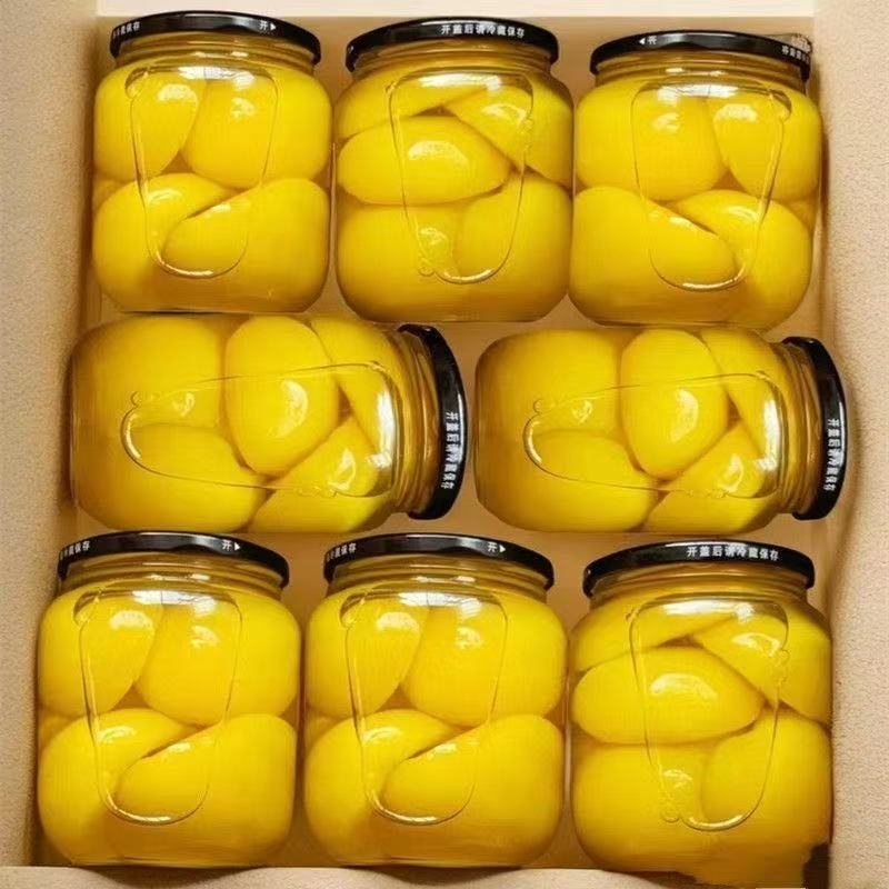 新鲜黄桃罐头510 g新鲜黄桃水果超大瓶黄桃罐头老年食品商用罐头