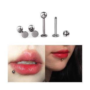医用钛钢防过敏平底耳钉唇钉舌钉痣钉梨涡钉酒窝钉饰品穿刺耳骨钉