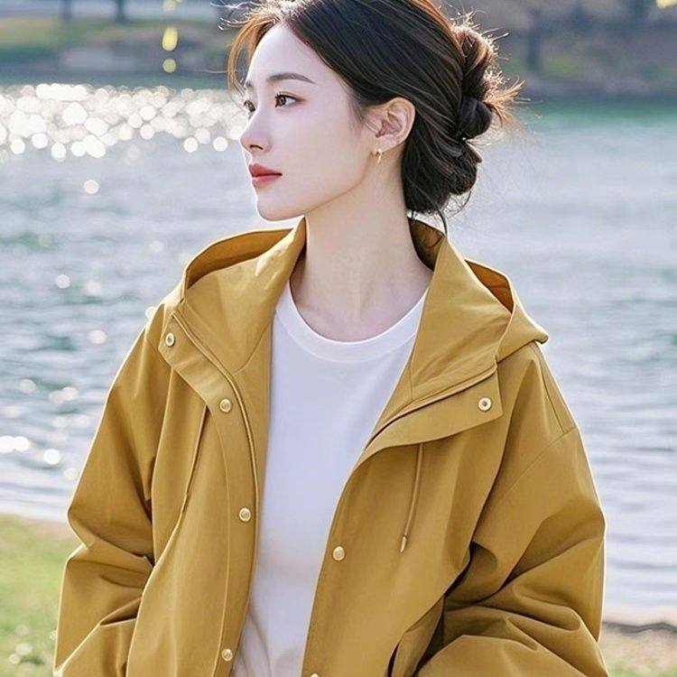 春季新款今年流行爆款独特超好看休闲百搭宽松黄色连帽短款外套女,女装/女士精品,短外套,淘宝优惠券,粉丝福利购,淘宝优惠卷