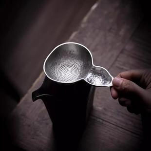 手工纯锡葫芦茶滤 日式 创意茶漏网滤茶器茶叶茶隔茶漏斗功夫茶具