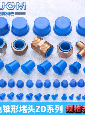 圆孔塑料护帽塑料帽闷头盖蓝色锥形堵头ZD型防尘塞头内螺纹孔塞头