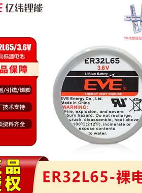 亿纬ER32L65扣式锂电池3.6V适用于胎压监测传感器税控盘工控PLC伺服编程器代替塔迪兰SL-389一次性锂亚电池