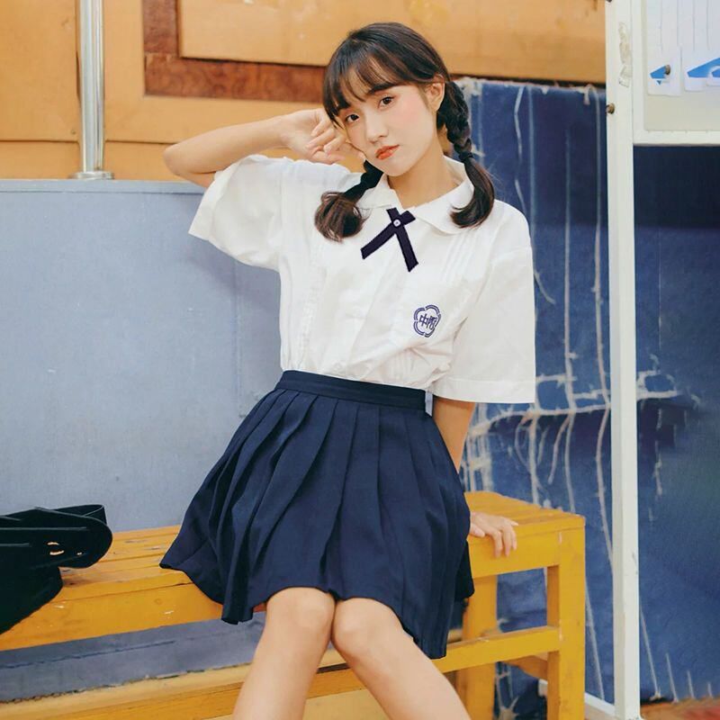 日系jk制服班服夏季学生英伦学院风初中高中生台湾校服毕业季套装
