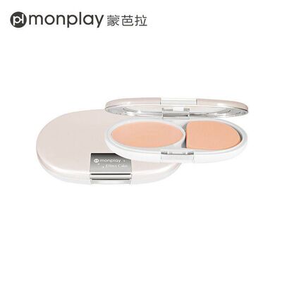 正品蒙芭拉数码丝滑粉饼my3515 持妆遮瑕干湿两用定妆粉