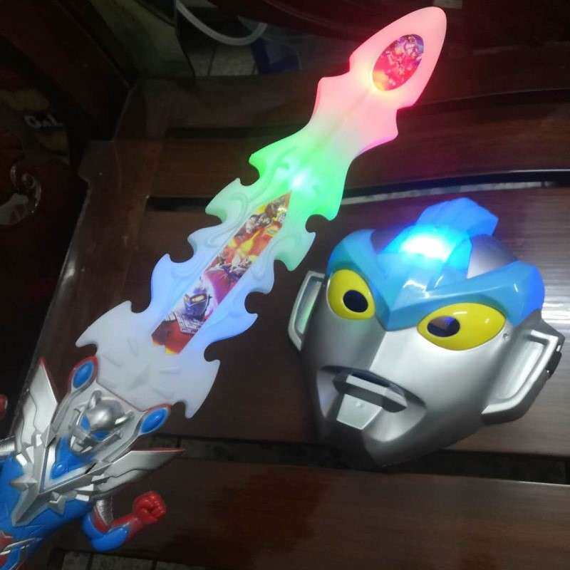 欧布圣剑玩具至高圣剑宝剑面具儿童无毒男孩的发光武器披风