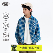 儿童衬衫 mipo春季 男女童柔软透气户外格子百搭防晒上衣潮 新品
