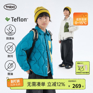 儿童羽绒衬衫 mipo冬季 户外三防撞色轻量90绒羽绒衬衫 商场同款