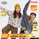 mipo冬季 儿童摇粒绒卫衣男女童保暖圣诞印花户外抓绒上衣抗静电