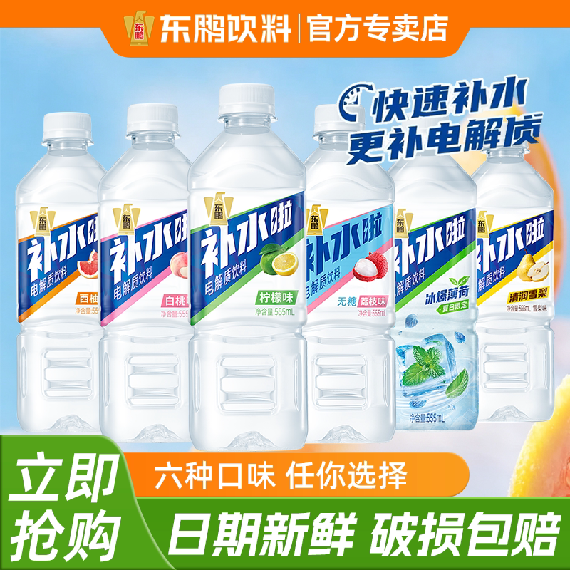 东鹏补水啦电解质水饮料555ml&1L多口味整箱运动健身快速补水