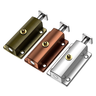 自动不锈钢弹簧插销卫生间门栓门扣木门 防盗门门锁左右明装插销