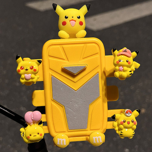 比卡丘宝可梦电动车手机支架电瓶摩托车导航架外卖骑手防震可爱女